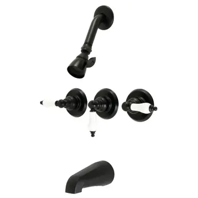 Kingston Brass KB230PL Victorian Tub and Shower Faucet, Matte Black Premium