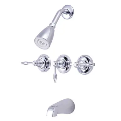 Kingston Brass KB231KL Knight Three-Handle Tub and Shower Faucet, Polished Chrome Get Yours