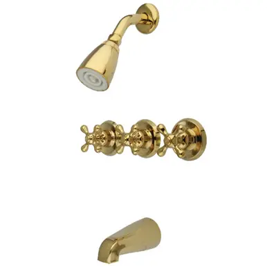 Kingston Brass KB232AX Tub and Shower Faucet, Polished Brass Buy Online