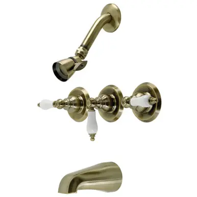 Kingston Brass KB233PLAB Victorian Tub and Shower Faucet, Antique Brass Get Yours