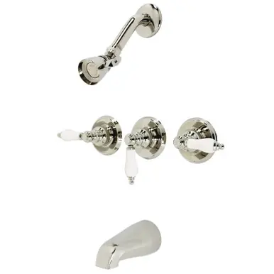 Kingston Brass KB236PLPN Victorian Tub and Shower Faucet, Polished Nickel Fresh Stock