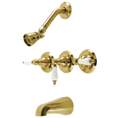 Kingston Brass KB237PL Victorian Tub and Shower Faucet, Brushed Brass Sale