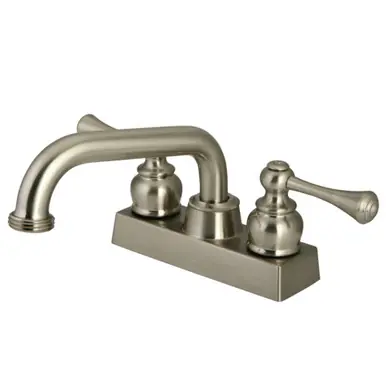 Genuine Kingston Brass KB2478BL 4 in. Centerset 2-Handle Laundry Faucet, Brushed Nickel