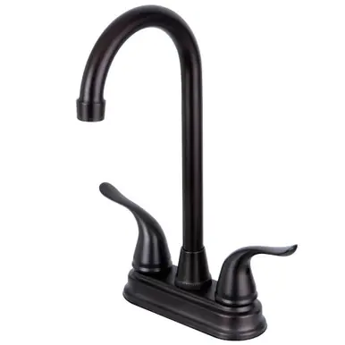 Fresh Stock Kingston Brass KB2495YL Two Handle 4-inch Centerset Bar Faucet, Oil Rubbed Bronze