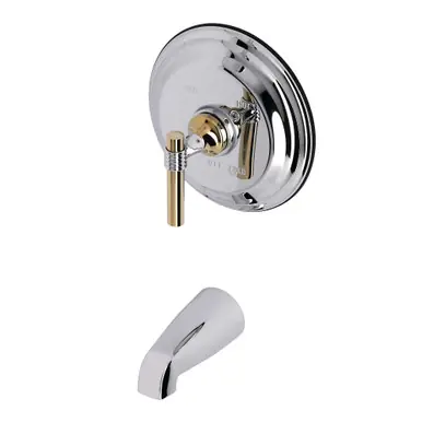 Fast Shipping Kingston Brass KB2634MLTO Tub Only, Polished Chrome/Polished Brass
