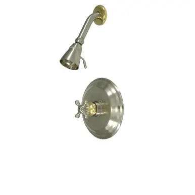 Budget Kingston Brass KB2639BXSO Metropolitan Pressure Balanced Shower Faucet, Brushed Nickel/Polished Brass