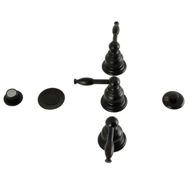 Certified Kingston Brass KB320KL Knight Three-Handle Bidet Faucet, - Matte Black