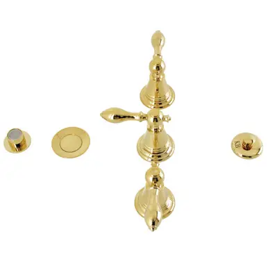 Clearance Kingston Brass KB322AL Victorian Three-Handle Bidet Faucet, - Polished Brass