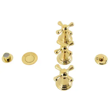 Trending Kingston Brass KB322AX Victorian Three-Handle Bidet Faucet, - Polished Brass