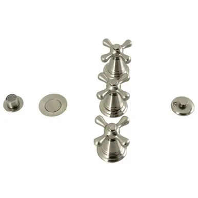Direct From Factory Kingston Brass KB328AX Victorian Three-Handle Bidet Faucet, - Brushed Nickel