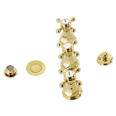 While Supplies Last Kingston Brass KB4322BX Metropolitan Bidet Faucet with Brass Pop-Up, Polished Brass