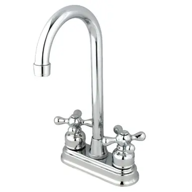 Grab Now Kingston Brass KB491AX Two Handle Bar Faucet, Polished Chrome