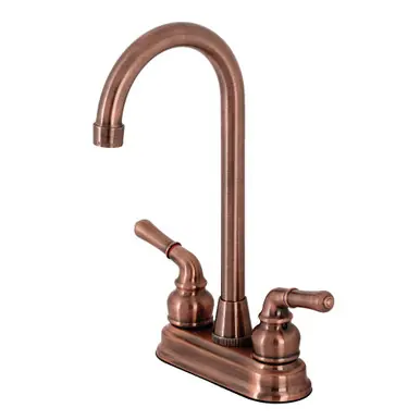 Grab Now Kingston Brass KB496 Magellan Two-Handle 4" Centerset Bar Faucet, Antique Copper