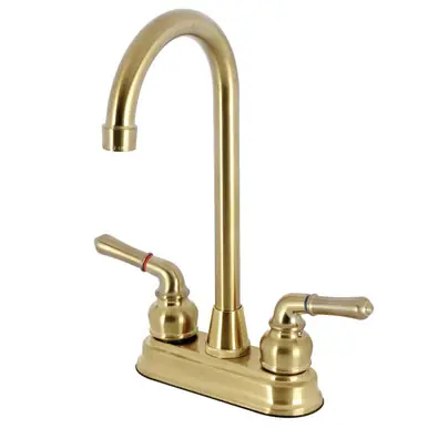 Big Sale Kingston Brass KB497SB Magellan Two-Handle 4" Centerset Bar Faucet, - Brushed Brass