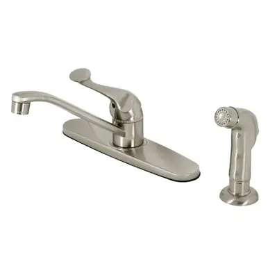 Authentic Kingston Brass KB572SNSP 8-Inch Centerset Kitchen Faucet with Side Sprayer, Brushed Nickel