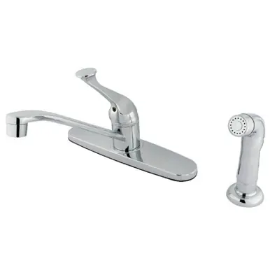 Discount Kingston Brass KB572SP 8-Inch Centerset Kitchen Faucet with Side Sprayer, Polished Chrome