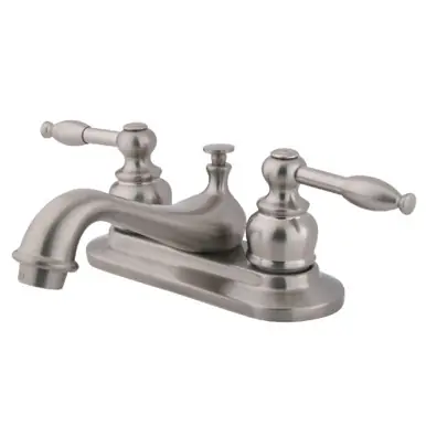 Kingston Brass KB608KL 4 in. Centerset Bathroom Faucet, Brushed Nickel Money Back Guarantee