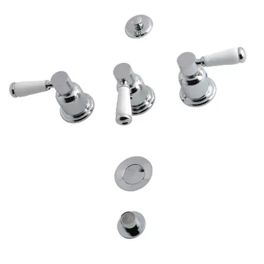 Crafted Kingston Brass KB6321DPL Paris Three-Handle Bidet Faucet, Polished Chrome