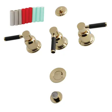 Top Rated Kingston Brass KB6322DKL Kaiser Three-Handle Bidet Faucet, Polished Brass