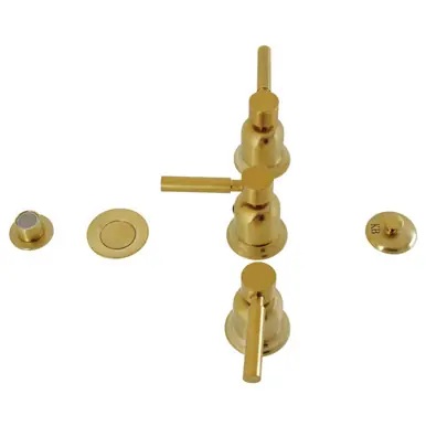 Don’t Miss Out Kingston Brass KB6327DL Concord Three-Handle Bidet Faucet, - Brushed Brass