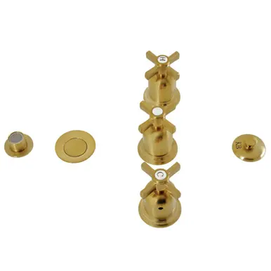 Buy Today Kingston Brass KB6327ZX Millennium Three-Handle Bidet Faucet, - Brushed Brass