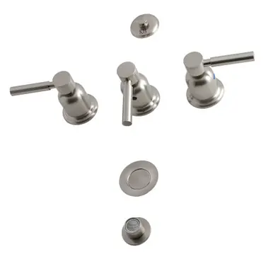 Exclusive Kingston Brass KB6328DL Concord Three-Handle Bidet Faucet, Brushed Nickel