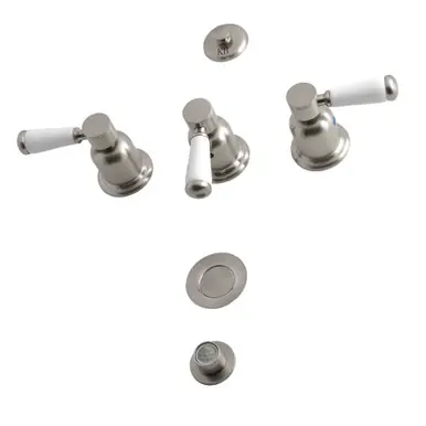Hot Deal Kingston Brass KB6328DPL Paris Three-Handle Bidet Faucet, Brushed Nickel