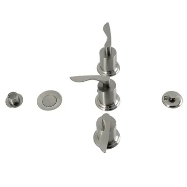 Handmade Kingston Brass KB6328SVL Serena Three-Handle Bidet Faucet, - Brushed Nickel