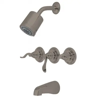 Direct From Factory Kingston Brass KB8238NFL NuWave French Tub and Shower Faucet, Brushed Nickel