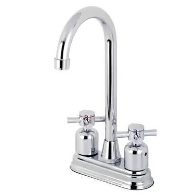 Top Rated Kingston Brass KB8491DX Concord Two Handle Bar Faucet, Polished Chrome