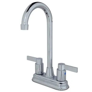 Discount Kingston Brass KB8491NDL NuvoFusion 4" Centerset Two Handle Bar Faucet, Polished Chrome