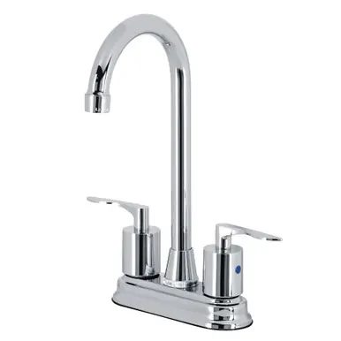 Hot Deal Kingston Brass KB8491SVL Two-Handle 2-Hole Deck Mount Bar Faucet in Polished Chrome