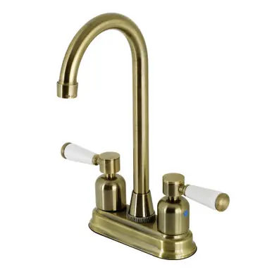 Factory Price Kingston Brass KB8493DPL Paris Two Handle Bar Faucet, Antique Brass