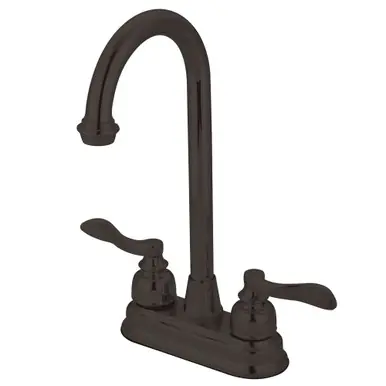 Crafted Kingston Brass KB8495NFL NuWave French 4" Centerset Two Handle Bar Faucet, Oil Rubbed Bronze
