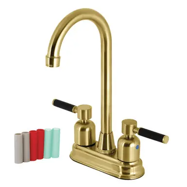 Bargain Kingston Brass KB8497DKL Kaiser Two Handle Bar Faucet, Brushed Brass