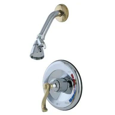 Hot Deal Kingston Brass KB8634FLSO Shower Only Faucet, Polished Chrome/Polished Brass