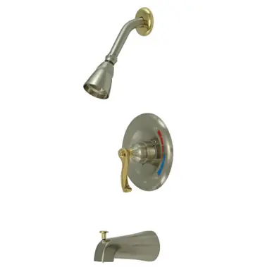 Worldwide Shipping Kingston Brass KB8639FL Royale Tub & Shower Faucet, Brushed Nickel/Polished Brass