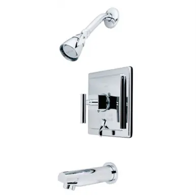 Affordable Kingston Brass KB86510CQL Claremont Tub & Shower Faucet, Polished Chrome