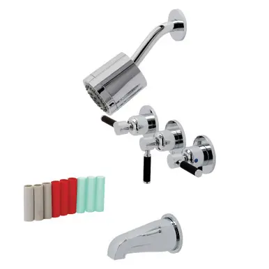 Editor’s Pick Kingston Brass KBX8131DKL Kaiser Three-Handle Tub and Shower Faucet, Polished Chrome