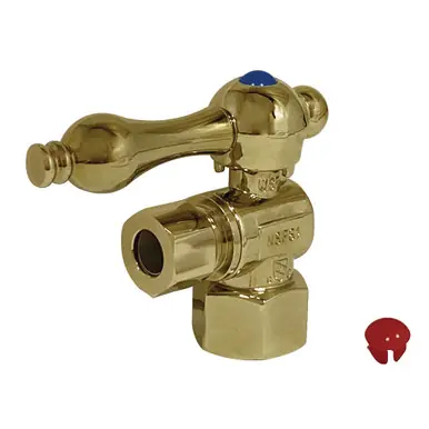 Kingston Brass CC43102 Quarter Turn Valve (1/2" FIP X 3/8" O.D. Compression), Polished Brass Direct From Manufacturer