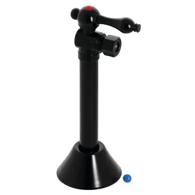 Worldwide Shipping Kingston Brass CC83200 1/2" Sweat x 3/8" OD Comp Angle Shut-Off Valve with 5" Extension, Matte Black
