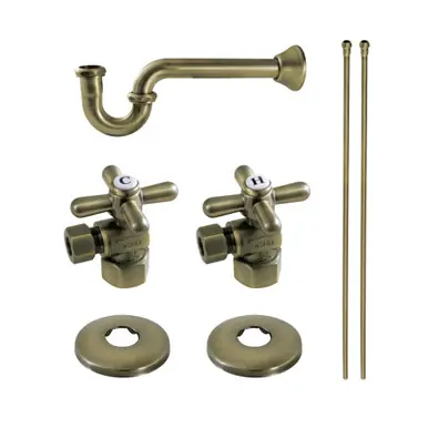 Kingston Brass KPK103P Trimscape Plumbing Supply Kit Combo, Antique Brass While Supplies Last