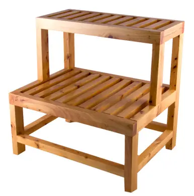 Affordable Alfi AB4402 20" Double Wooden Stepping Stool For Shower or Multi-Purpose
