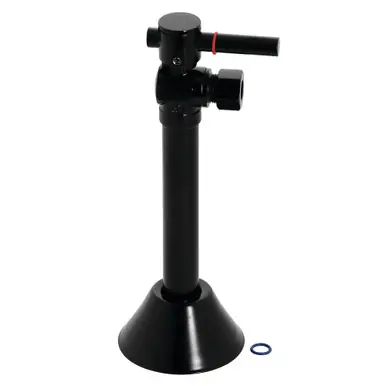 Kingston Brass CC83200DL 1/2" Sweat x 3/8" OD Comp Angle Shut-Off Valve with 5" Extension, Matte Black Express Delivery