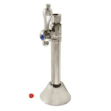 Kingston Brass CC83258 1/2" Sweat x 3/8" OD Comp Straight Shut-Off Valve with 5" Extension, Brushed Nickel Sale