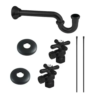 Exclusive Offer Kingston Brass KPK100MBP Trimscape Plumbing Supply Kit Combo, Matte Black
