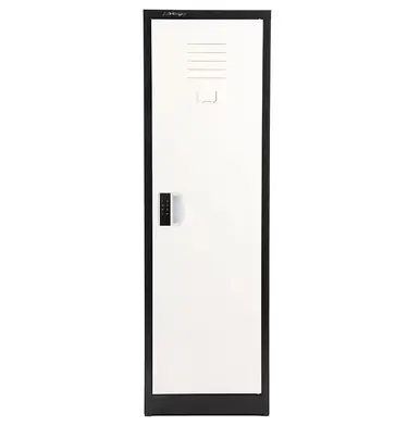 One Day Deal Alpine ADI629-01-B-W-DL 48" H x 15" W Steel Single Tier Storage Locker with Digital Lock, Black and White