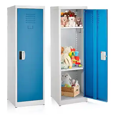 Alpine ADI629-01-BLU-DL 48" H x 15" W Steel Single Tier Storage Locker with Digital Lock, Blue Affordable
