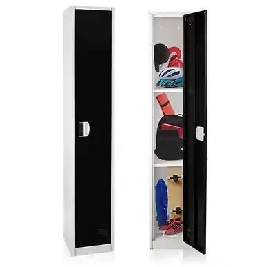 Alpine ADI629-201-BLK-DL 72" H x 12" W Single Tier Steel Storage Locker with Digital Lock, Black Warranty Included
