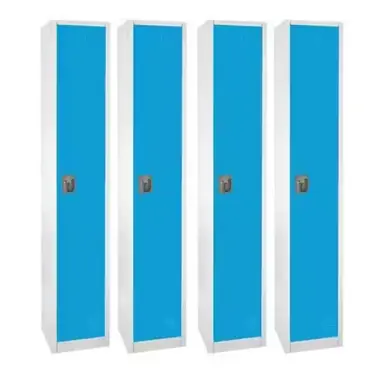 Alpine ADI629-201-BLU-4PK 72 in. x 12 in. x 12 in. 1-Compartment Steel Tier Key Lock Storage Locker in Blue (4-Pack) Trending